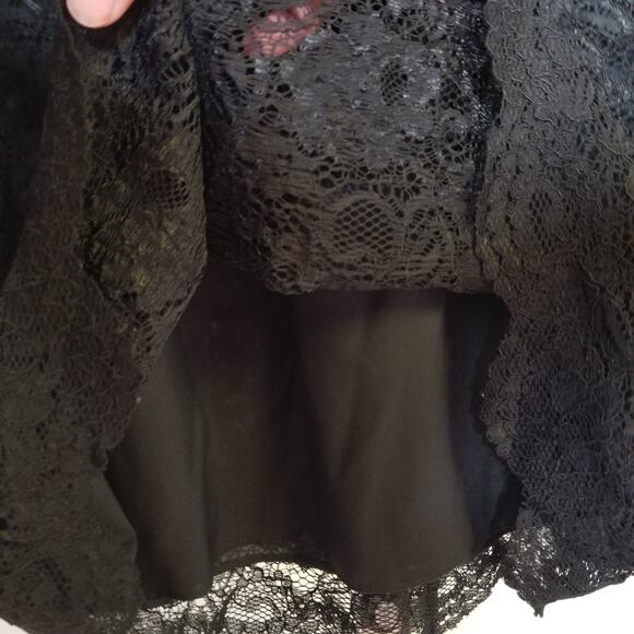 Anne Klein Lace Overlay Pencil Skirt Black 6 - Picture 4 of 8